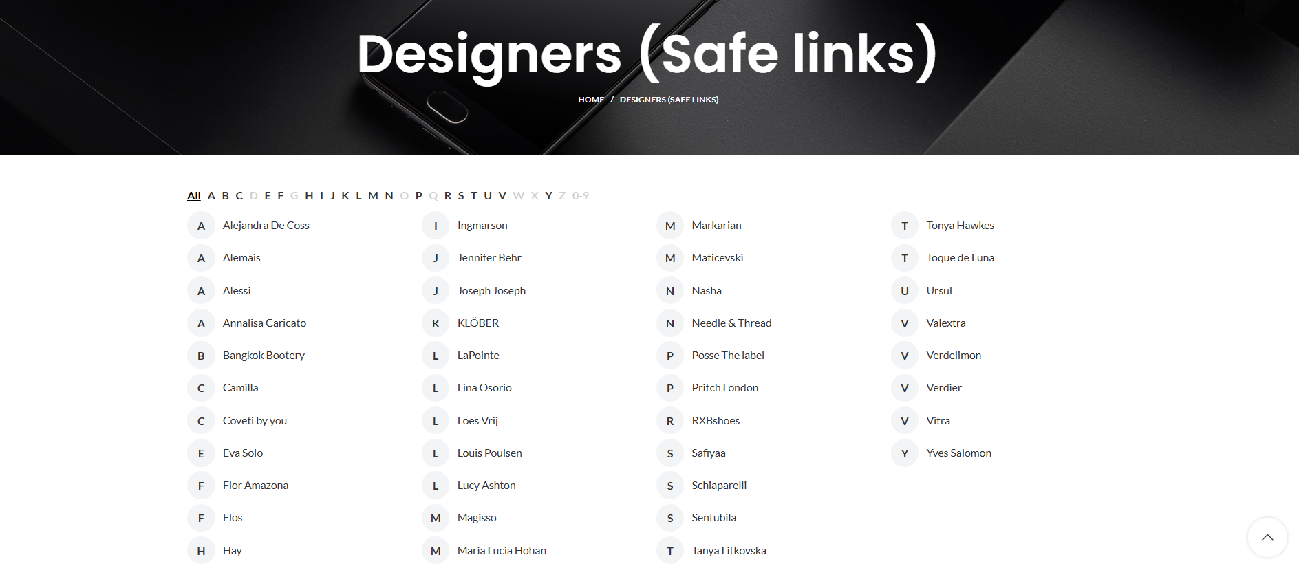 Frontend — Designers (Safe links) demo